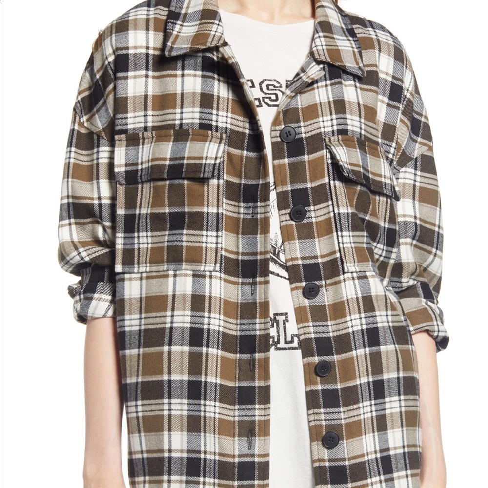 Nordstrom Treasure and Bond Plaid Shirt Jacket Shacket XXS